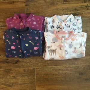 George Baby Girls' Printed Sleepers 4-Pack Bundle 12-18M